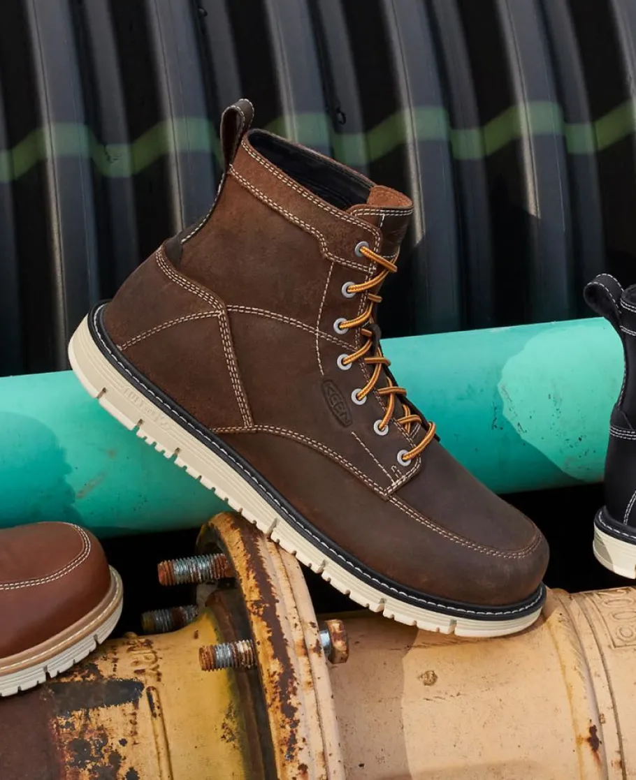 Men KEEN Work Boots & Shoes<Men'S San Jose 6" Boot (Soft Toe) | Gingerbread/Off White