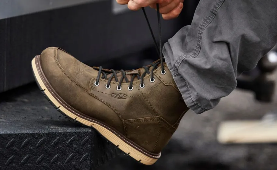 Men KEEN Work Boots & Shoes<Men'S San Jose 6" Waterproof Boot (Soft Toe) | Tortoise Shell/Star White