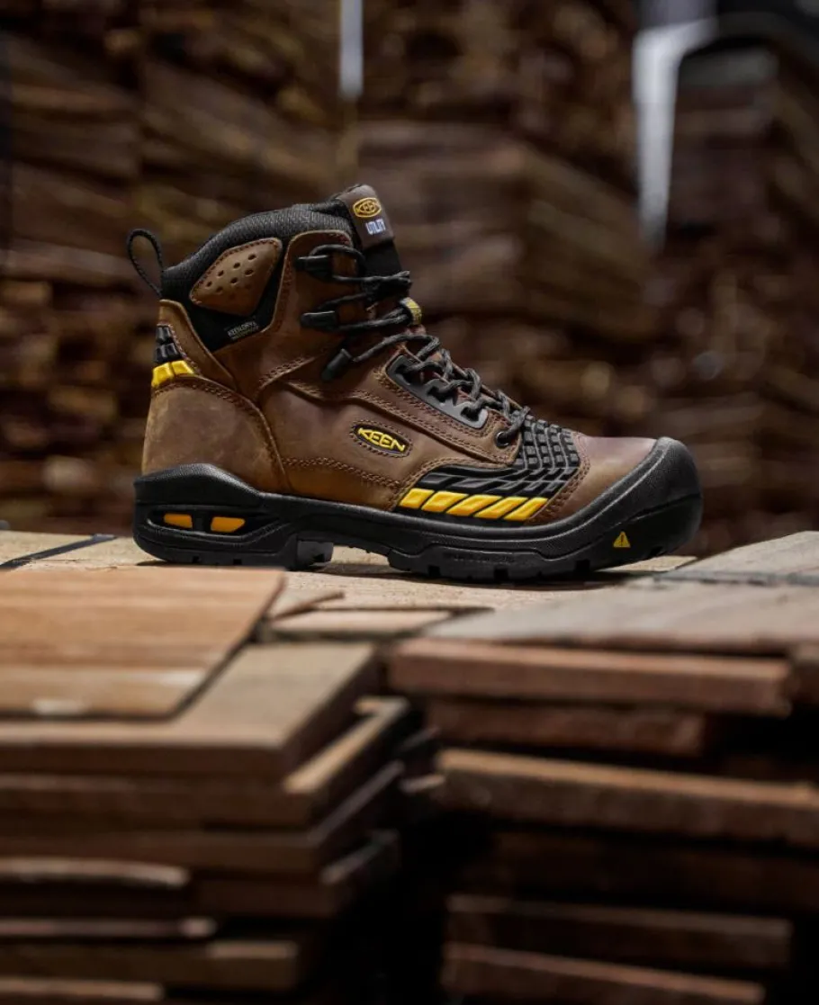 Men KEEN Work Boots & Shoes<Men'S Troy 6" Waterproof Boot (Carbon-Fiber Toe) | Dark Earth/Black