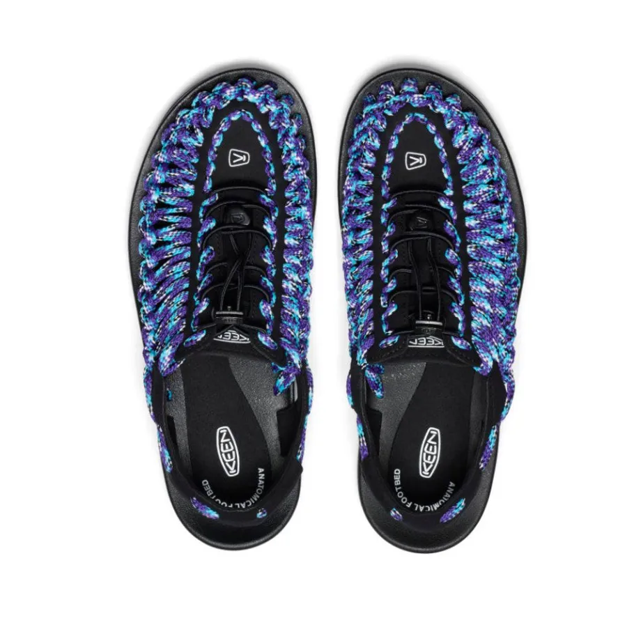Men KEEN Sandals<Men'S Uneek Flat Cord Sneaker X Bamboo Shoots | Black/Tillandsia Purple