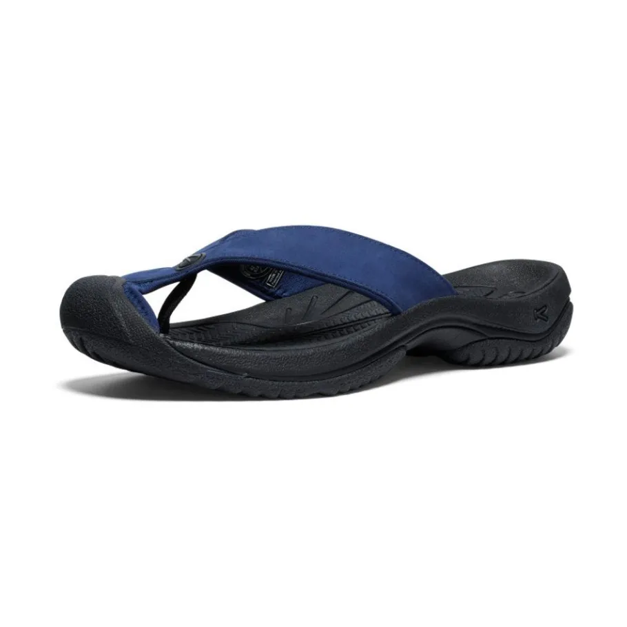 Men KEEN Slip-Ons<Men'S Waimea Leather Flip-Flop | Naval Academy/Black