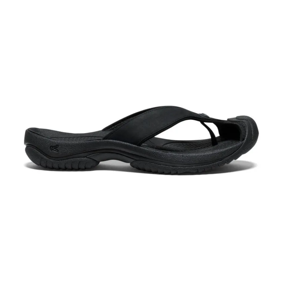 Men KEEN Slip-Ons<Men'S Waimea Leather Flip-Flop | Black/Black