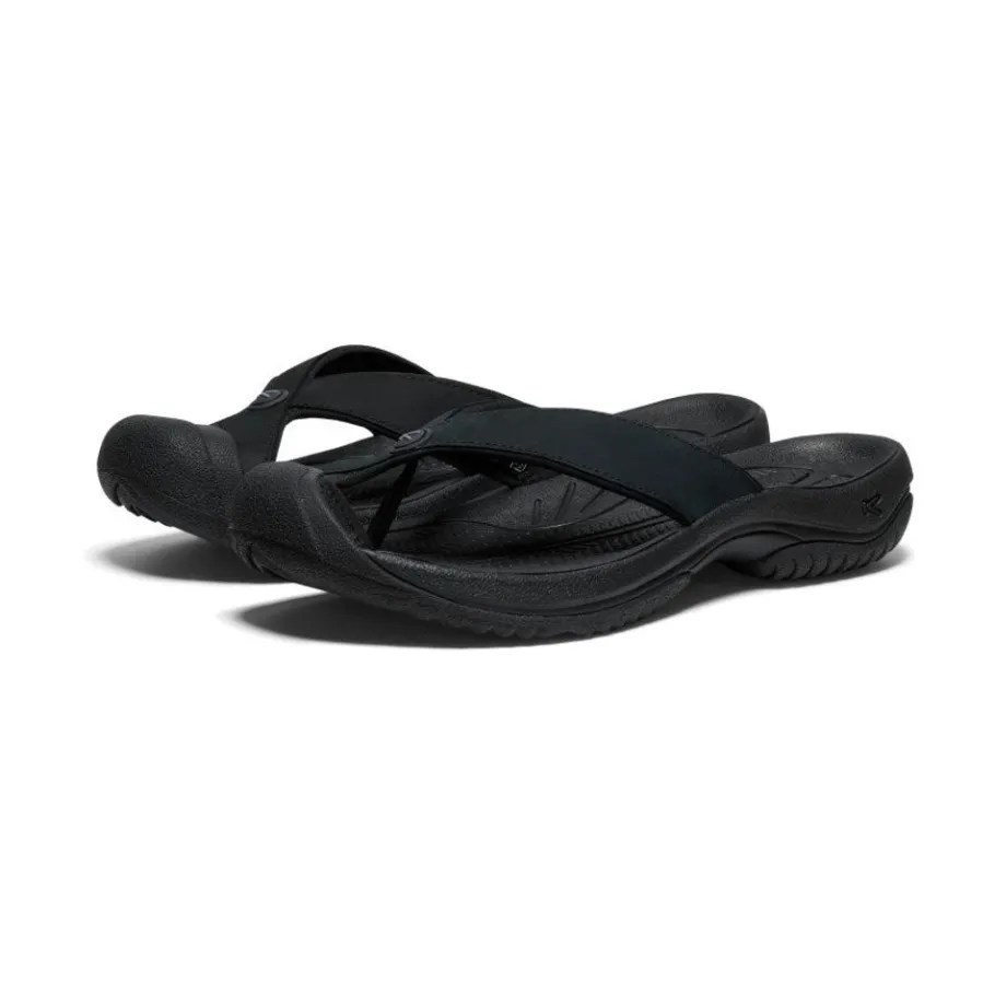 Men KEEN Slip-Ons<Men'S Waimea Leather Flip-Flop | Black/Black