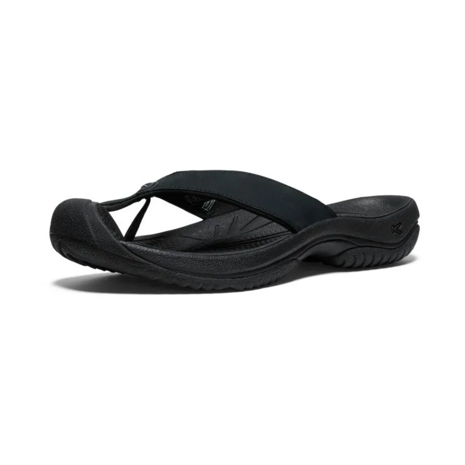 Men KEEN Slip-Ons<Men'S Waimea Leather Flip-Flop | Black/Black