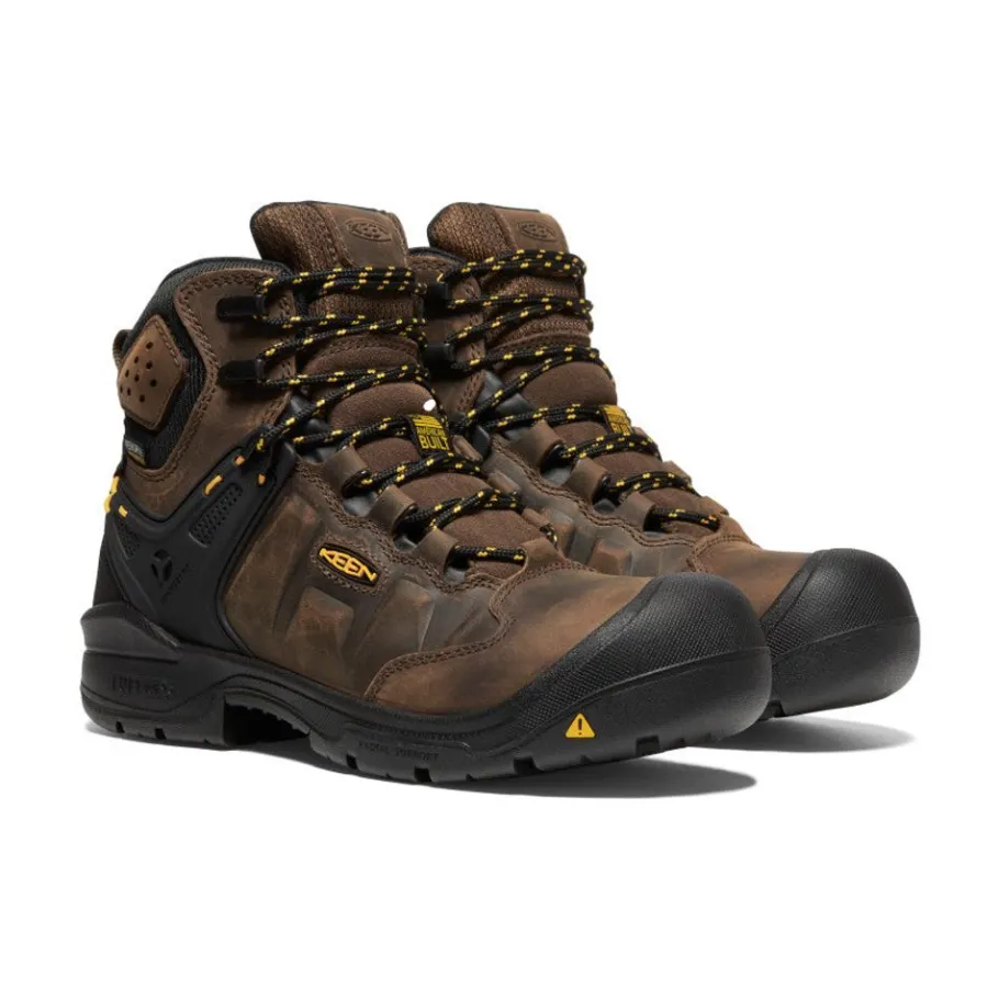 Women KEEN Work Boots & Shoes<Women'S Dover 6" Waterproof Boot (Carbon-Fiber Toe) | Dark Earth/Black