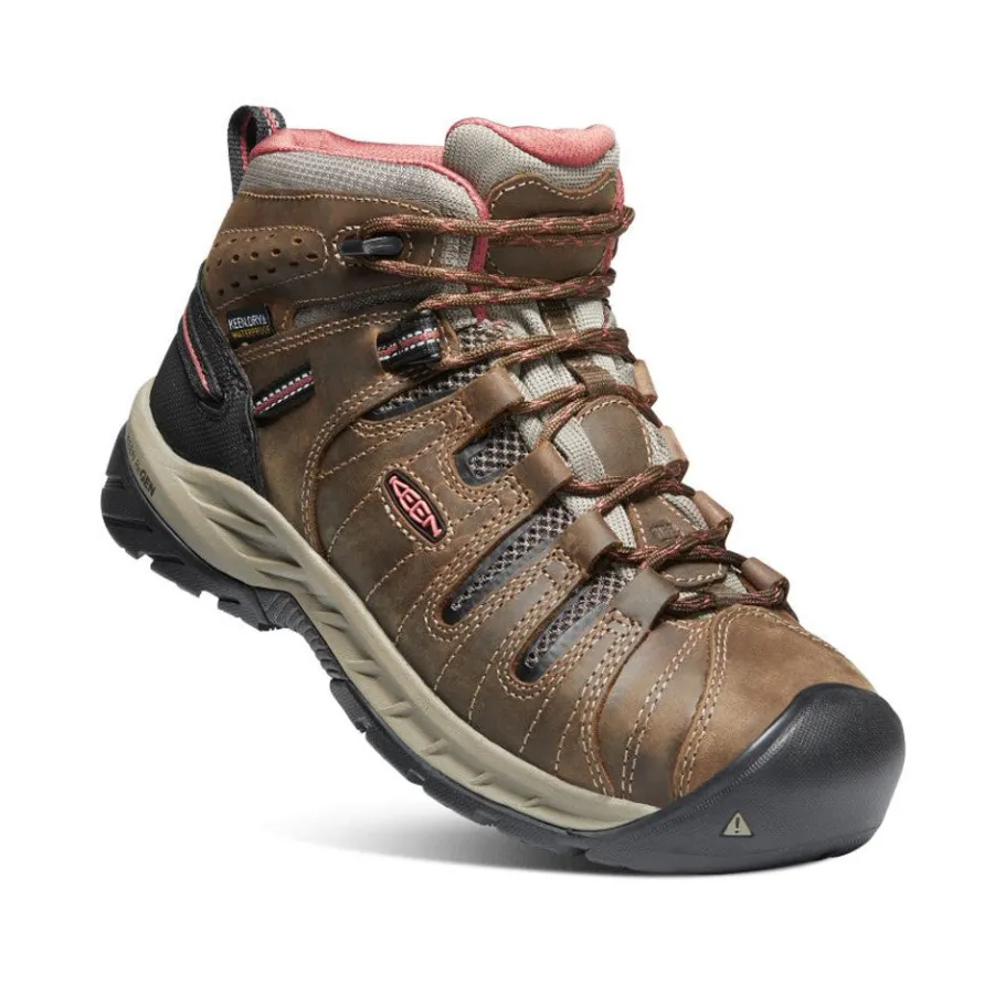 Women KEEN Work Boots & Shoes<Women'S Flint Ii Waterproof Boot (Soft Toe) | Cascade Brown/Brick Dust