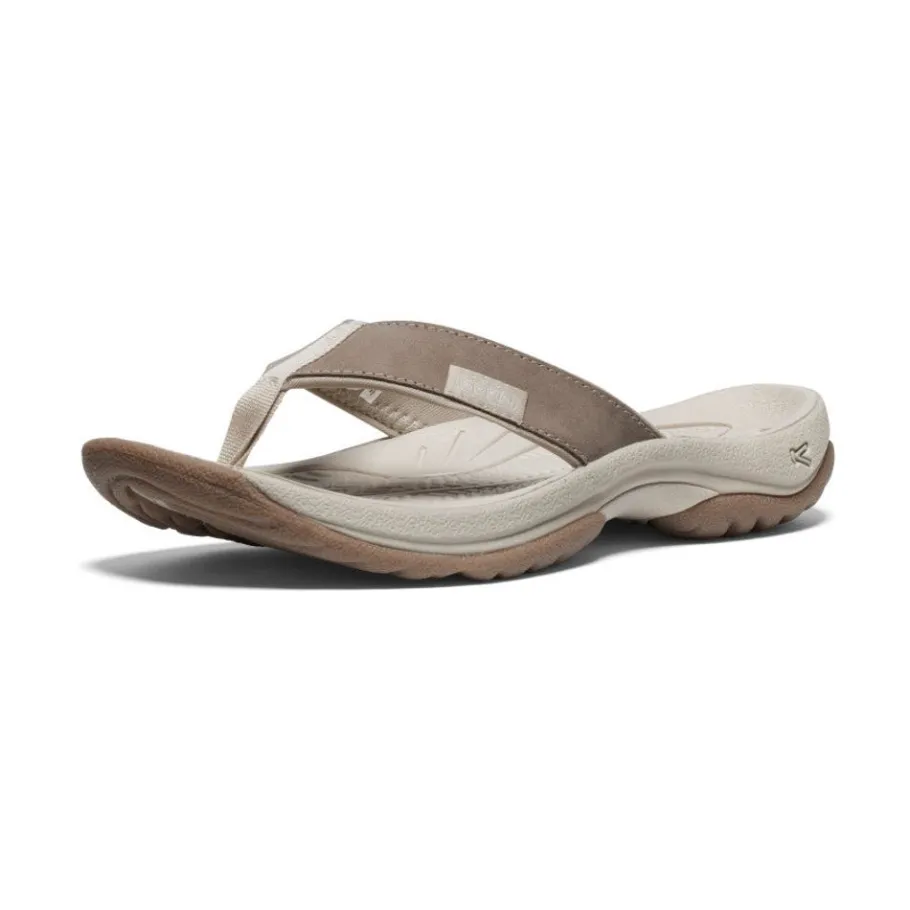 Women KEEN Slip-Ons<Women'S Kona Leather Flip-Flop | Brindle/Silver Birch