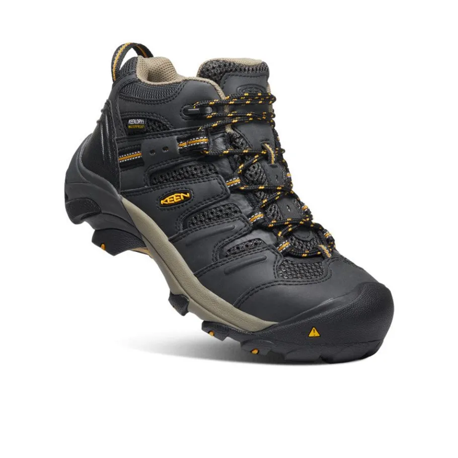 Women KEEN Work Boots & Shoes<Women'S Lansing Waterproof Mid (Steel Toe) | Raven/Tawny Olive