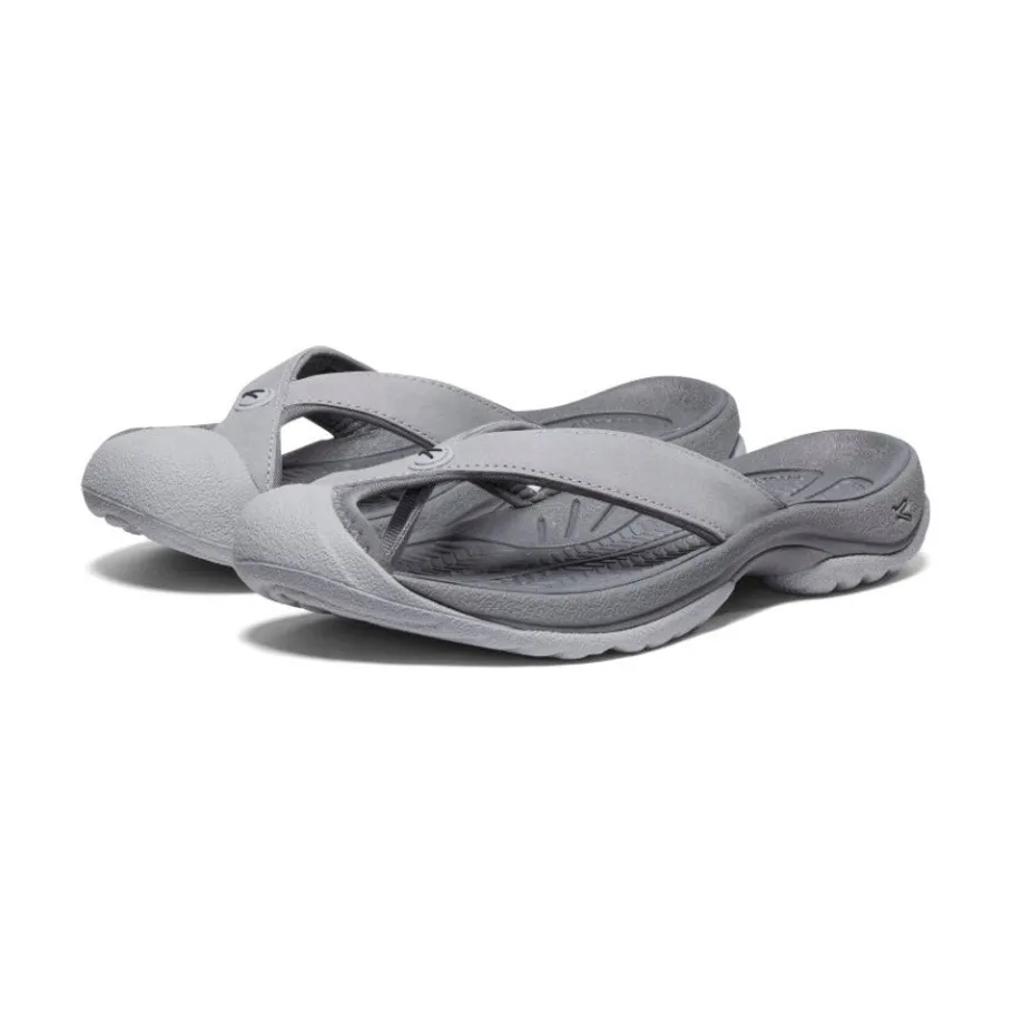 Women KEEN Slip-Ons<Women'S Waimea Leather Flip-Flop | Alloy/Black